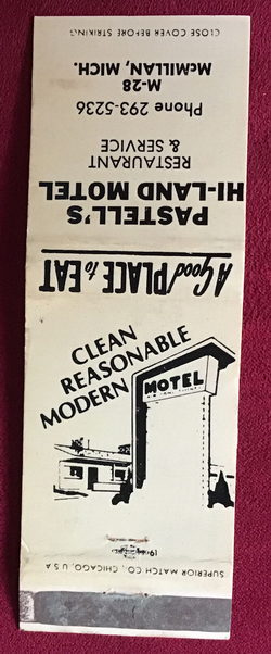 Bear Den Grocery and Motel (Hi-Land Motel & Restaurant, Hi-Land Motel) - Matchbook